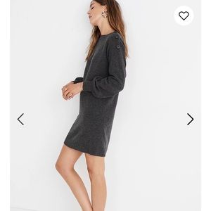 Madewell boatneck button shoulder sweater dress